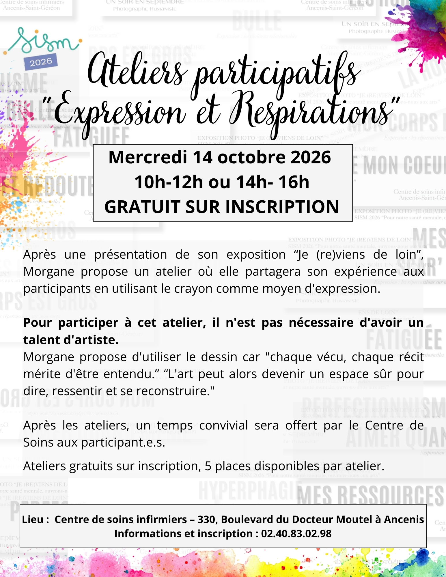 Affiche Ateliers Je reviens de loin